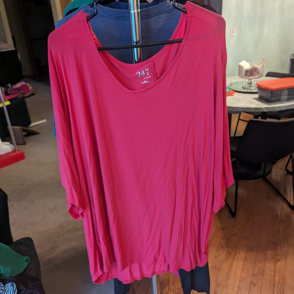 💙Maurices lipstick pink 3x 24/7 top - Picture 2 of 6